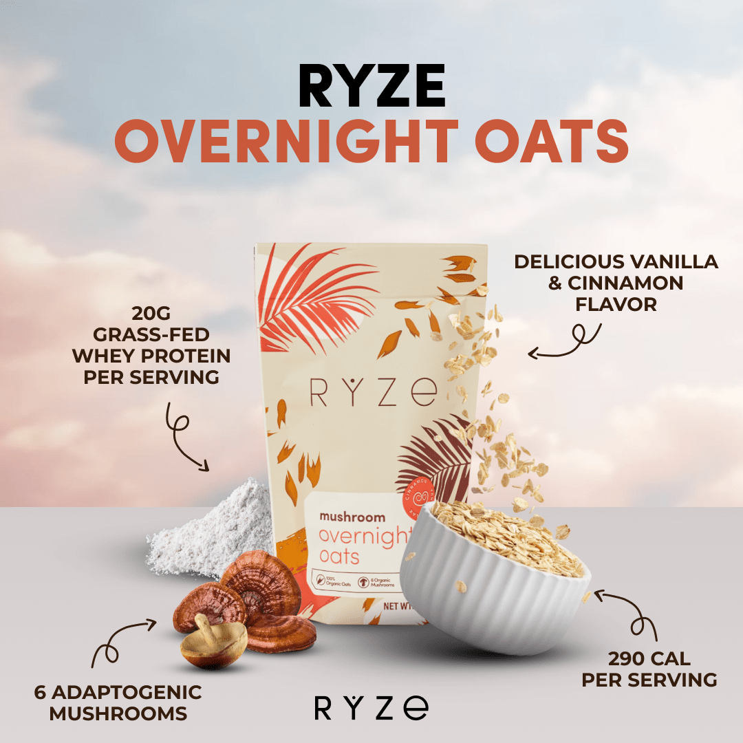 RYZE Mushroom Overnight Oats Pack (28 Servings)